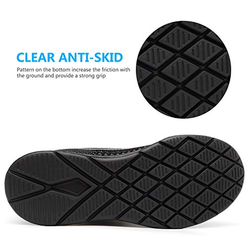 Men's Walking Shoes Casual Sneakers - Athletic Running Non-Slip Lightweight Outdoor Fashion Sneaker MS1936-Black-US10