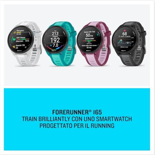Forerunner 165 Music, 43mm, Smartwatch GPS per la Corsa, Aqua