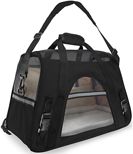 MwaBaiTx Pet Carrier Airline Approved with Fleece Bed and Soft-Sided Carriers Bag with Pockets for Small Dogs and Cats