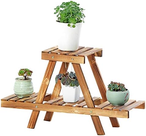 NNDQ Wood Plant Stands Tiers Plant Rack,Multiple Plants Indoor Wooden Stepping, Shelf Rustic Small Pots Stand, for Indoor Outdoor Greenhouse