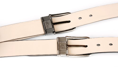 Anthoni Crown Leather Men`s Belt Black 36"-46" with Black Metallic Buckle/3py10 (38)