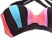 FIYOTE Women Plus Size Halter High Waist Strapped Color Bikini Swimsuit (XL, Multicolored)