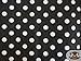 Polycotton Printed POLKA DOTS WHITE BLACK BACKGROUND Fabric By the Yard