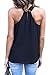 FARYSAYS Women's Sleeveless Lace Trim V Neck Spaghetti Strap Racerback Cami Tank Tops Black Medium