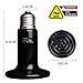 WUHOSTAM 2 Pack 80W Ceramic Heat Lamp with 1-pcs Digital-Thermometer, Infrared Reptile Heat Emitter Heater Lamp Bulb for Pet Brooder Coop Chicken Lizard Turtle Snake Aquarium ETL Listed