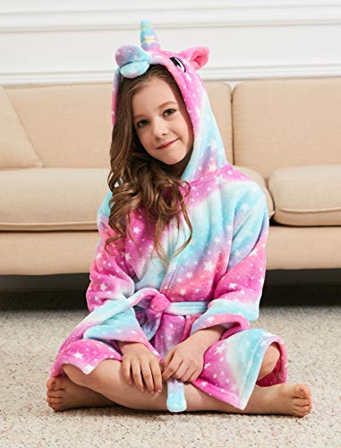 5 Soft+Unicorn+Hooded+Bathrobe+Sleepwear