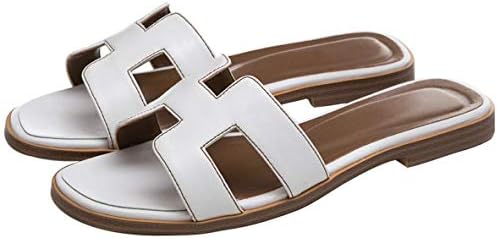 Syneyena Women's Sandals with Flats Heels H Shape Slippers Casual Shoes