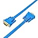 DTech 3m Ultra Slim Flat Computer Monitor VGA Cable 10 Feet 15 Pin Male to Male Connector Wire - Blue