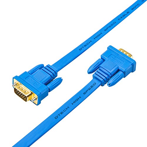 DTECH Ultra Slim Flat Computer Monitor VGA Cable 33 Feet in Blue 10m