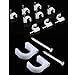 100 Pcs Round Cable Wire Clips with Steel Nails 8mm white