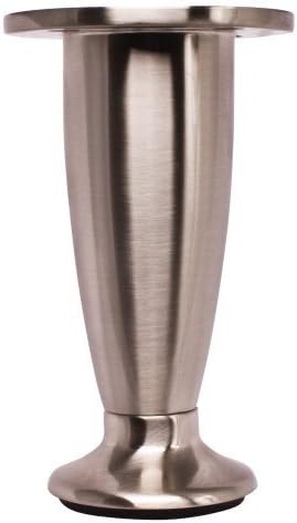 Set Of 4- Satin Nickel- Metal- 4" Furniture Legs- Leveler Adjustable to 4-1/2" by Alabama Cabinet Supplies