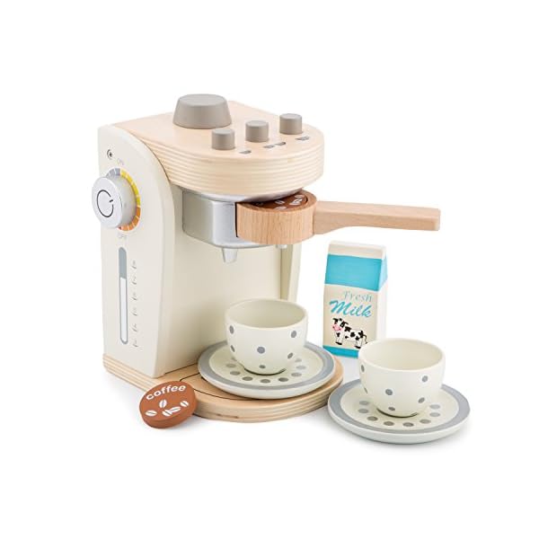 New Classic Toys 10705 Kaffeemaschine, 3 Jahre to 9 Jahre, Weiß, Weis