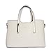 SILI JZOEOEU Women's PU Leather Shoulder Bags Top-Handle Handbag Tote Bag Simple Purse Fashion Cross Body Bag,Beigh White