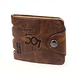 Doinshop New Fashion Mens Genuine Leather Bifold Wallet Credit Id Card Holder Slim Purse (A)
