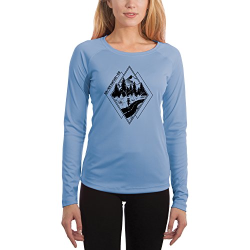 Diamond Runner New Hampshire Women's UPF 50+ Long Sleeve T-Shirt Small Columbia Blue
