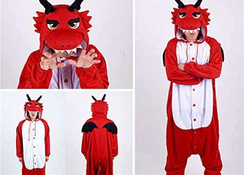wotogold Herren Tier Drachen Pyjamas Cosplay Kostüme mit Horn – Bild 2