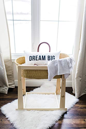Moses basket, African Moses basket with brown leather handle, Baby bassinet