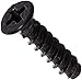 Small Parts 0408LPFB Steel Thread Rolling Screw for Plastic, Black Oxide Finish, 82 Degree Flat Head, Phillips Drive, #4-20 Thread Size, 1/2