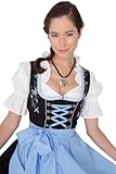 Dirndl Womens 3-Piece Midi Dirndl with Floral Embroidery