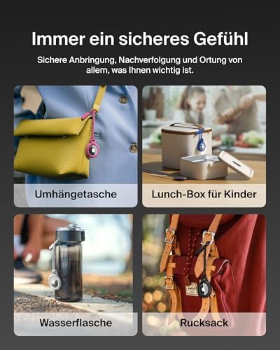 AirTag Hülle mit Schlaufe (Secure Holder Schutzhülle für Air Tag, Accessoire mit Kratzschutz) – Weiß, Etikett nicht enthalten