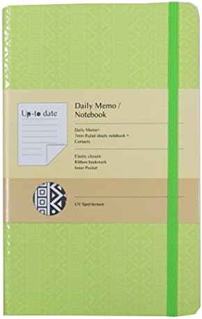 Inspira Up to Date Personal Organizer Notebook - Daily Planner, Notebook, Address Book in One - Green - 192 Pages, Size 8.3" x 5.1"