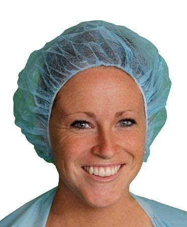 Rahul Healthcare Disposable Elastic Bouffant Cap - 100 Pcs (Non Woven) (Blue)