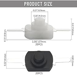 WMYCONGCONG 40 PCS Latching Push Button Switch Mini