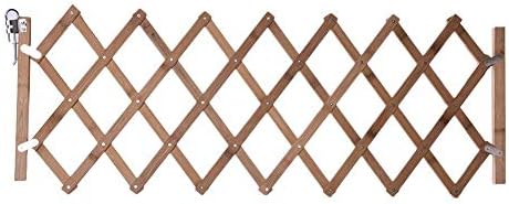 windyday Dog Fence Retractable Carbonized Pet Gate Expandable Wooden Free Standing Sliding Door Indoor Safety Enclosure