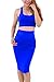 YMING Womens Sexy Crop Top Skirt Two Piece Club Bandage Dress