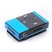 Start Fashion Sport Relax Protable Mini Clip Metal MP3 Player Support 8GB SD TF Card -Blue