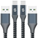 USB Type C Cable, Syncwire [2 Pack, 6Ft] USB 3.0 Fast Charging & Sync Nylon Braided USB A to USB-C Charger Cord for Samsung Galaxy S10/S9/S8 Plus/Note 9/8, Nintendo Switch, LG V30, V20, G6, G5