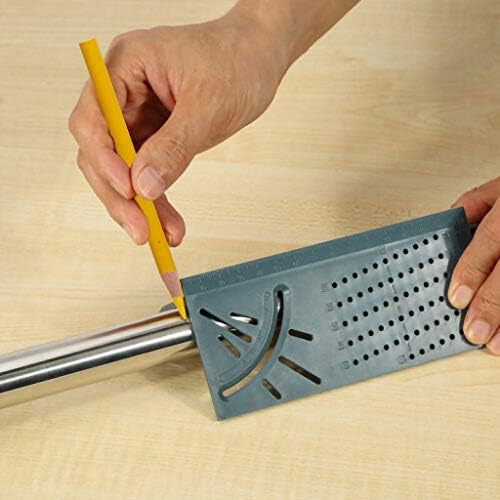 BeautyShe 3D Mitre Angle Measuring Square Size Measure Tool - Gauge Ruler with Pen (Mitre Angle with Pen)