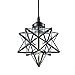 YOBO Lighting Clear Glass Moravian Star Pendant Lights Chandelier, 8 Inch