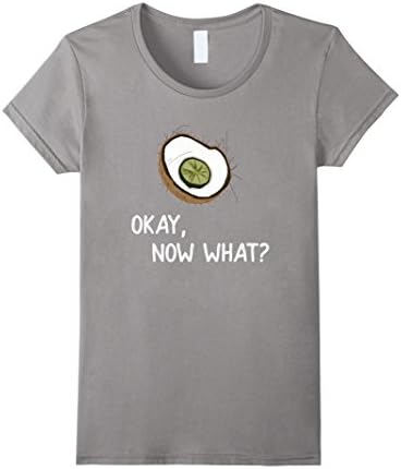 Womens Okay, Now What? Funny lime in the coconut T-Shirt Large Slate