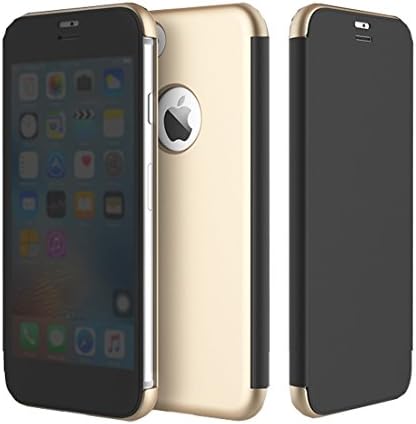 keiner Rock Dr.V Series for iPhone 7 Plus Business Style Ultrathin Flip Protective Case with Visible Front Cover &amp; Call Display ID ( Color : Gold )
