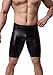 FEESHOW Men's Sports Fitness Shorts Pants Faux Leather Boxer Briefs Underwear