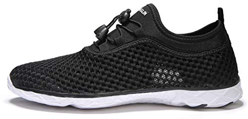 Zhuanglin Men's Quick Drying Aqua Water Shoes Black White 11