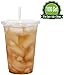 SafeWare Clear Disposable Plastic Cups 16oz with Flat Lids and Straws, Togo Disposable Iced Coffee Cups - Ideal for Party, Outdoor Picnic, BBQ, House Party, Restaurant Quality - 100 Sets