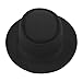 ZHENXIA Vintage Hard Felt Wool Pork Pie Hat Flat Top Rocker Fedora Cap Black