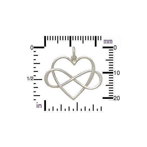 Infinity Heart Charm Pendant In Sterling Silver On An 18" Sterling Silver Cable Chain plus 4" extender, Daughter In Law Gift From Mother In Law