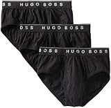 BOSS HUGO BOSS Men's Cotton 3 Pack Traditional Brief, Black, X-Large