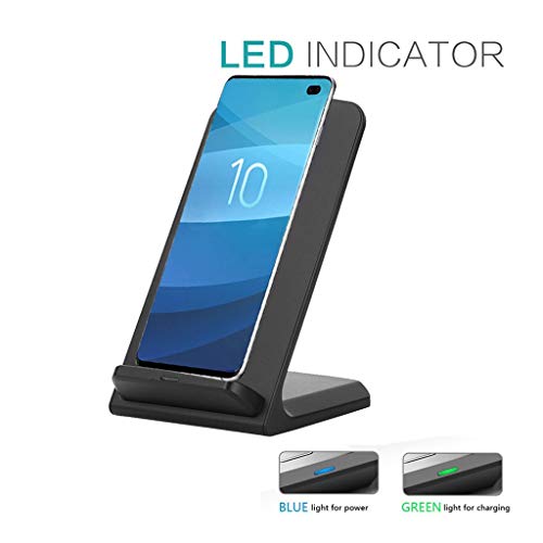 Lywey10W Qi Wireless Fast Charger Charging Pad Stand Dock Compatible for Samsung Galaxy S10e S10 S10+ for iPhone Xs Max XR X 8P