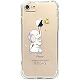 JAHOLAN iPhone 7 Case, iPhone 8 Case Amusing Whimsical Design Clear Bumper TPU Soft Case Rubber Silicone Cover for iPhone 7 iPhone 8 - Elephant Cute