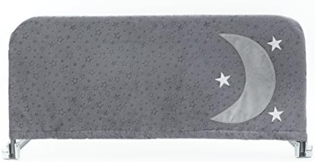 Cosie Covers | Decorative Cover With Fun Inside Pocket To Store Bedtime Faves - For Children's Bed Rails, Safety Guards, Side Rails (Large, Storm Grey with Stripe Pocket)