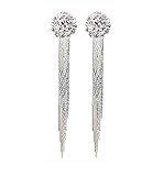 Generic Fashion Elegant Women Bridal Silver Non-Pierced Clip on Tassel Dangle Earrings