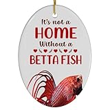 Red Crowntail Betta Fish Christmas Ornament 2024