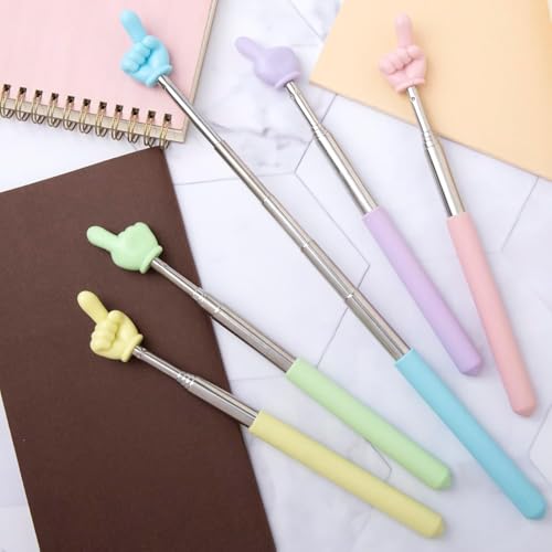 5PCS Teacher Finger Pointer Stick - Telescopic Teachers Pointer for Classroom Mini Extendable Hand Pointer Stick for Elementary School Kindergarten Teacher Supplies (5PCS)