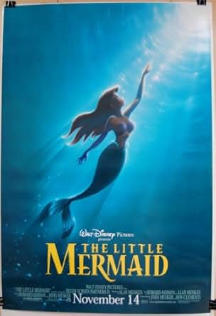 R98 THE LITTLE MERMAID Original Movie Poster DISNEY ANIMATED FEATURE at
