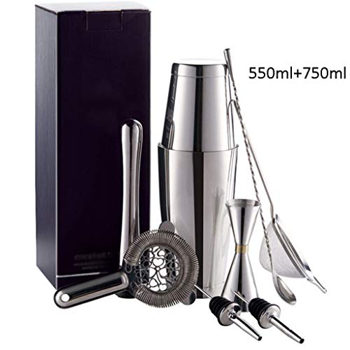 Cocktail Shaker Set Cocktail Set 7 Stück Cocktailmixer Barkeeper Set Cobbler Shaker Edelstahl Cocktail Geschenk für… – Bild 2