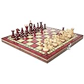 Wooden Chess Set Paris Cherry Wooden International Board Vintage Carved Pieces
